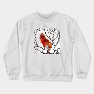 Winter Squirrel in Watercolor Crewneck Sweatshirt